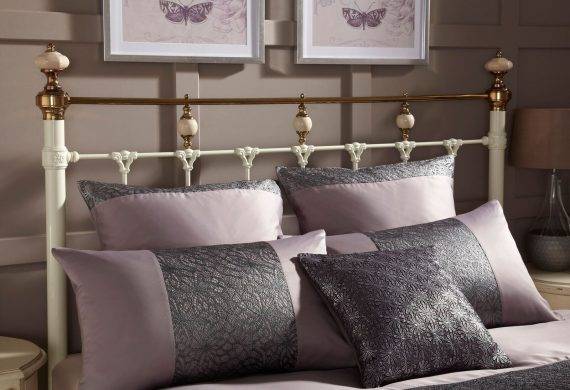 the Abigail metal bedstead / bedframe available at out burton on trent bedroom shop / showroom