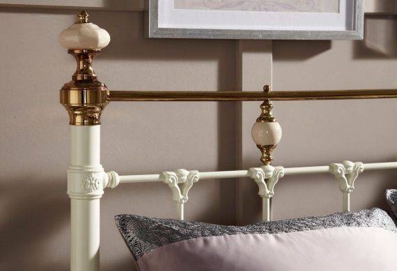 the Abigail metal bedstead / bedframe available at out burton on trent bedroom shop / showroom