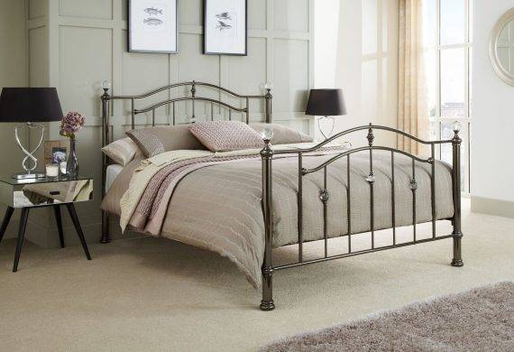 the Ashley metal bedstead / bedframe available at out burton on trent bedroom shop / showroom