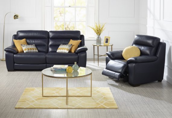 leather sofa in fixed or power recline or manual recline