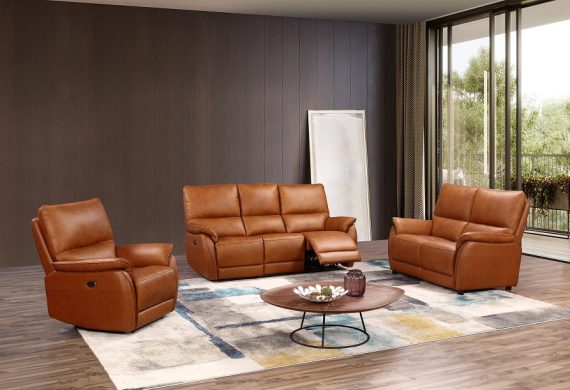 tan leather sofa range in either fixed or power reclining with excellent lumbar support